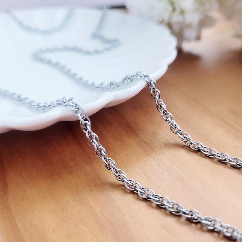Stainless steel chain (W)2.8mm (L)50-85cm - Long Necklaces - Stainless Steel Silver