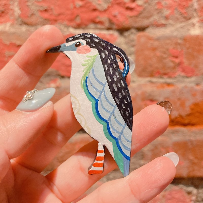 【Handmade Bird Magnet】Night Heron - แม็กเน็ต - ดินเหนียว 