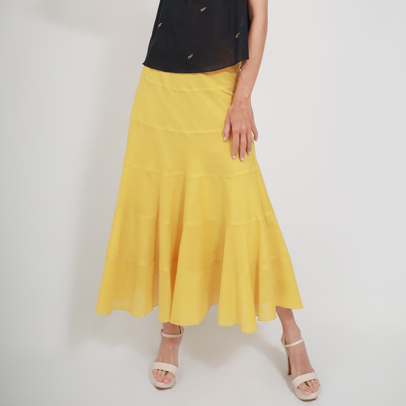 Cotton Long Skirt, Flowy Long Skirt, Summer Skirt, Summer Dress, Yellow - 裙子/長裙 - 棉．麻 黃色