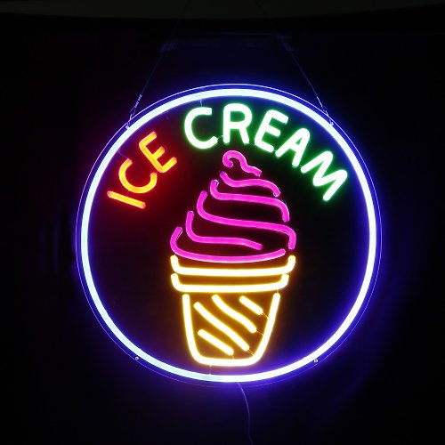 霓虹燈客制 Ice cream霓虹燈LED發光字Neon Sign冰淇淋店鋪招牌Party聚會
