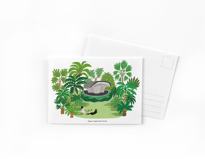 世界植物園はがき-シンガポール植物園 - カード・はがき - 紙 グリーン