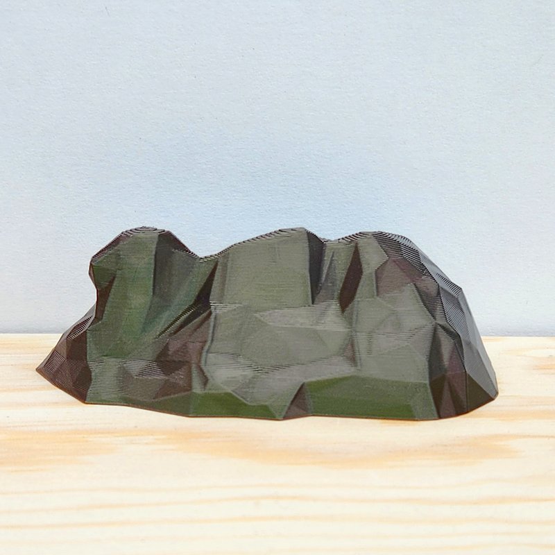 Mini Lion Rock Decoration - Brown Green - Items for Display - Plastic Green