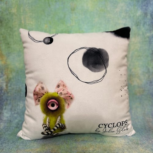 Cyclops by Julia Golub Cute pillow in cyclops style