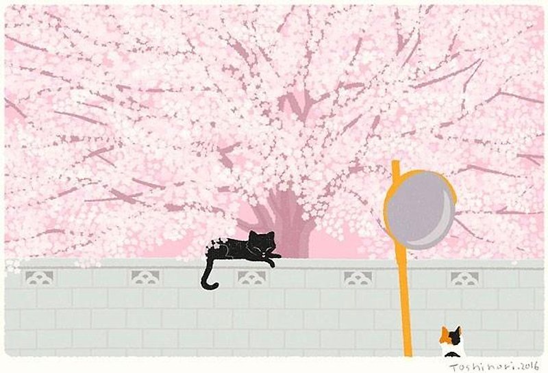 A3イラストシート　.桜の樹の下で - 海報/掛畫/掛布 - 紙 粉紅色