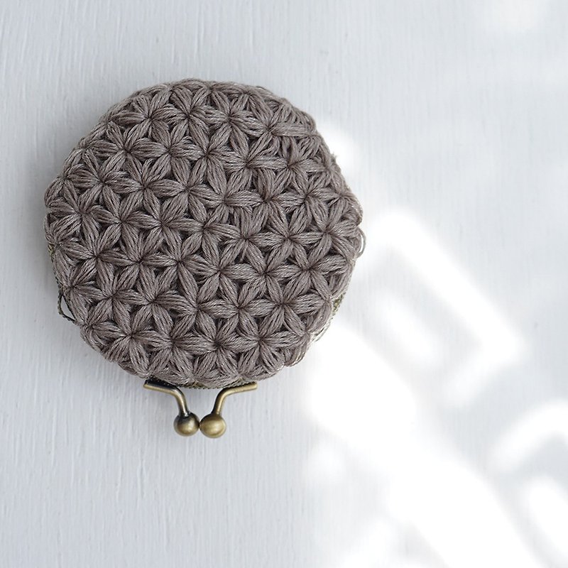 Ba-ba handmade Jasmine Stitch crochet round pouch No.C1578