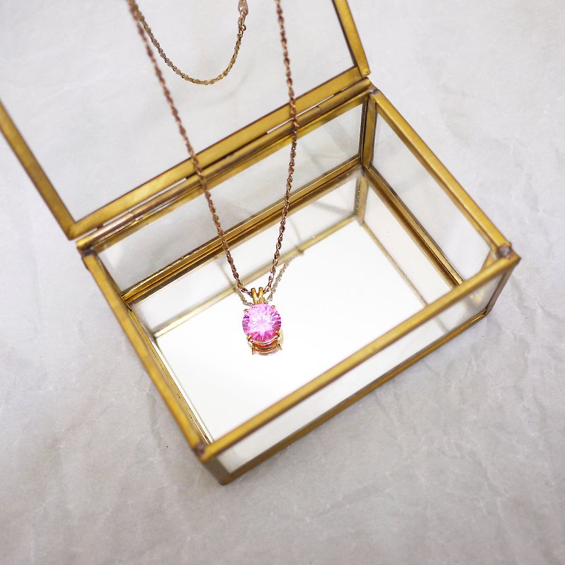 Luxury Era Pink Sapphire Necklace - สร้อยคอ - โลหะ สึชมพู