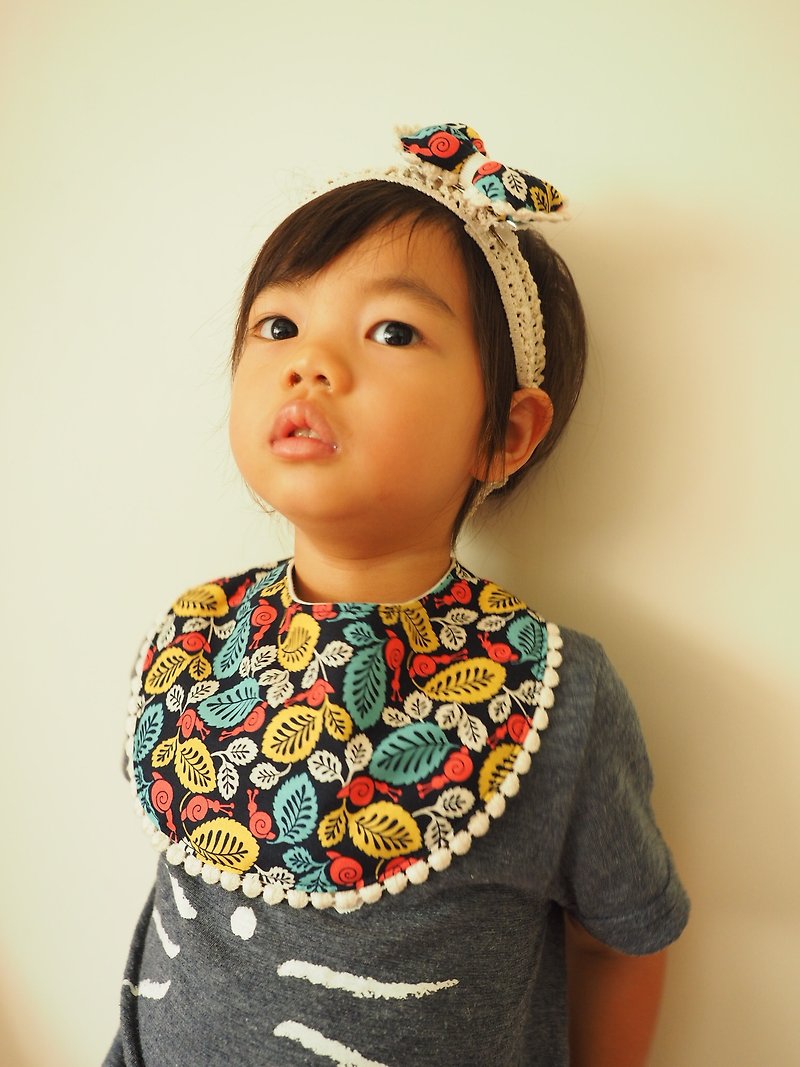 Handmade Baby kid Bib Elastic headband and hair clip gift set - Baby Gift Sets - Cotton & Hemp Multicolor