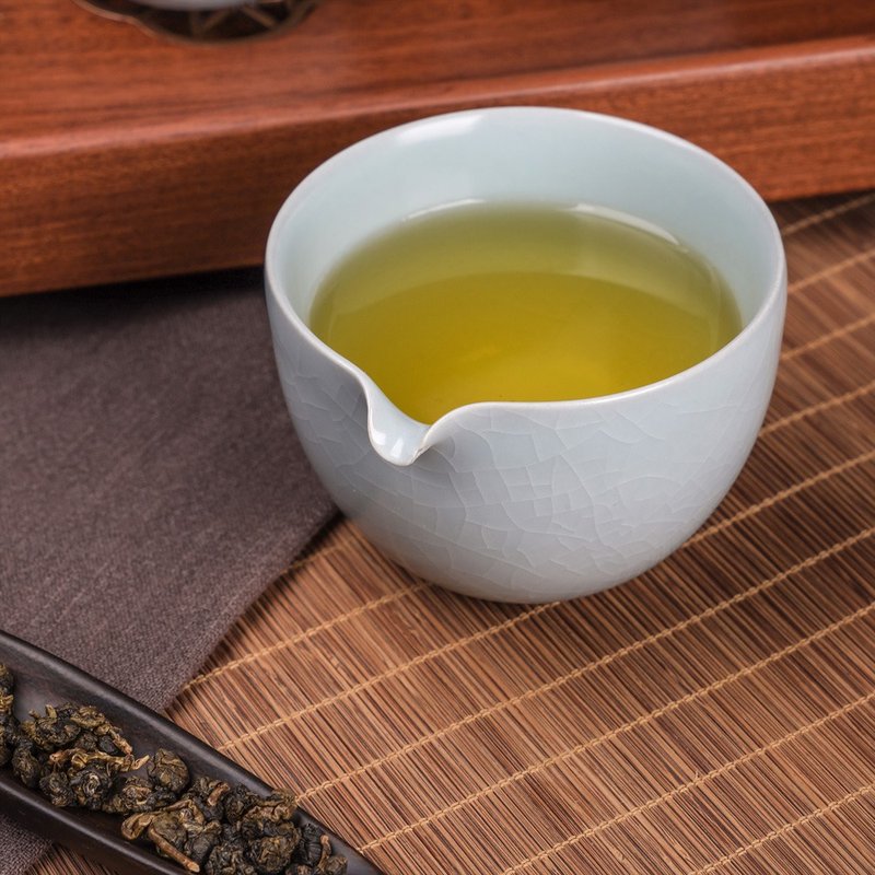 青瓷汝窯片口公杯(320ml) - 茶壺/茶杯/茶具 - 陶 藍色