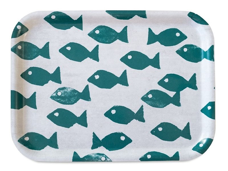 Rectangular Tray-FISH TRAY, OCEAN (27 X 20 cm) - Small Plates & Saucers - Wood Green