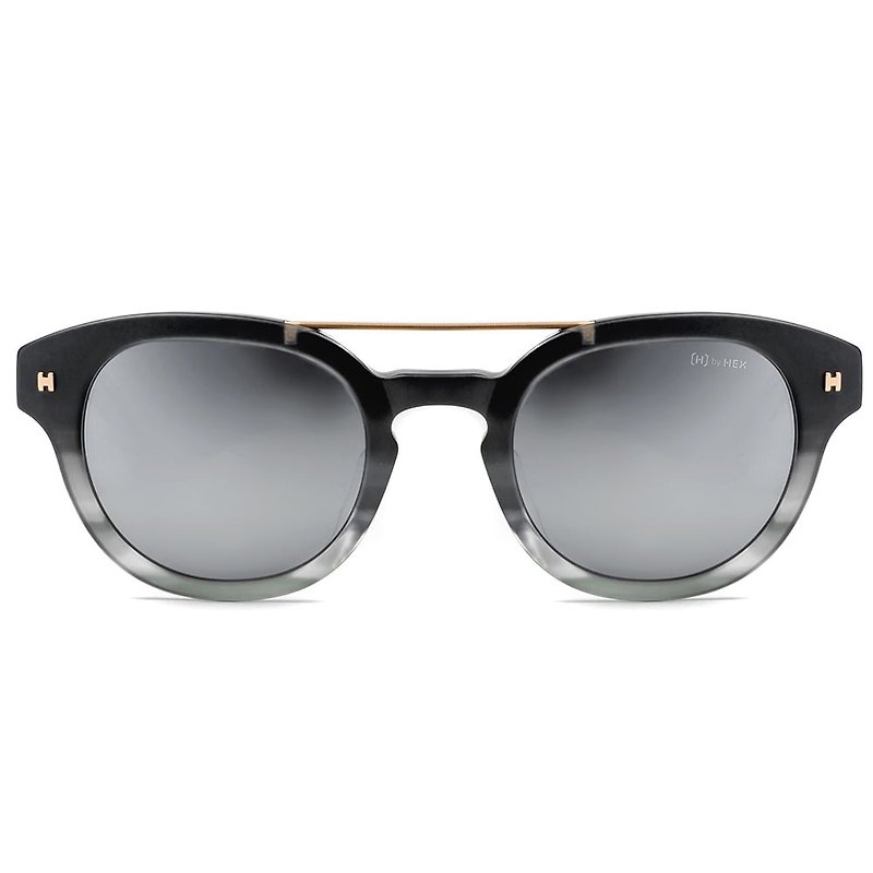 Sunglasses | Sunglasses | Transparent Gray Horizontal Pattern Retro Frame | Made in Taiwan | Plastic Frame Glasses - กรอบแว่นตา - วัสดุอื่นๆ สีเทา