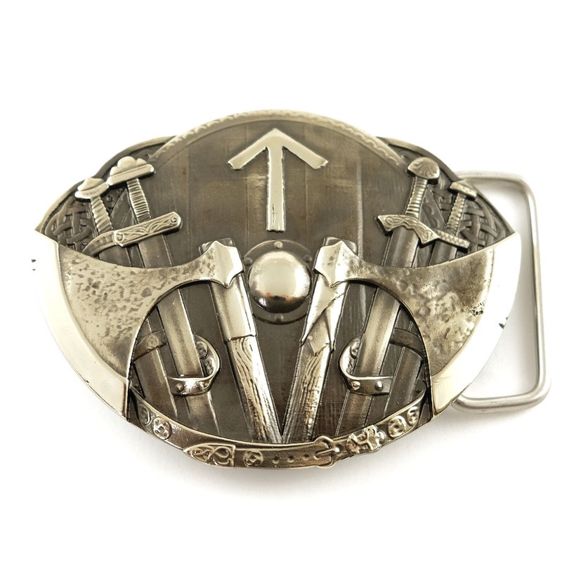 Tiwaz  soild german silver belt buckle, Celtic Tyr rune nickel silver belt - 皮帶/腰帶 - 其他材質 銀色