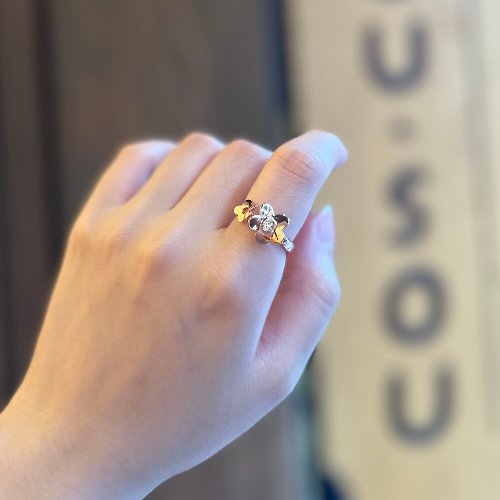 Mille-Feuille Fashion 【Pinkoi x SOU・SOU】白水晶戒指 | 四月誕生石