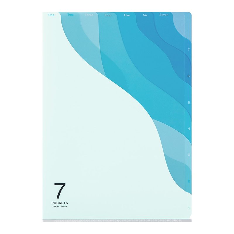 MIDORI 7層半透明資料夾 A4 - 波浪藍 - 文件夾/資料夾 - 其他材質 多色
