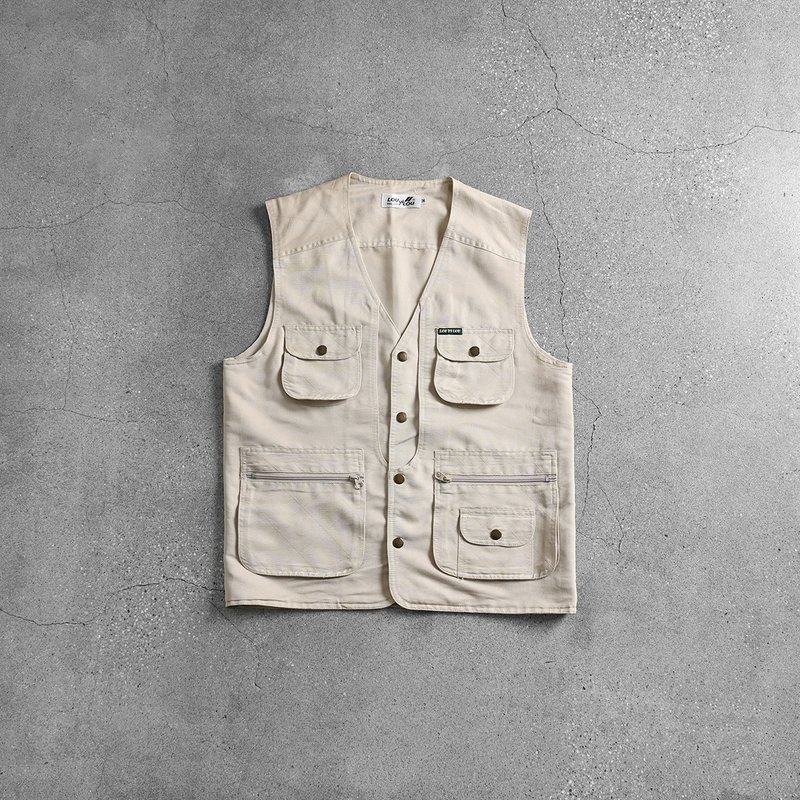 Vintage Work Vest - Men's Tank Tops & Vests - Cotton & Hemp Khaki