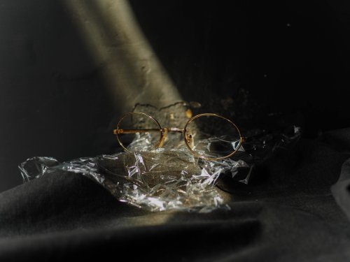 河水山 簡約線性琺瑯塗框橢圓軌道金屬鏡框 古董眼鏡 italy/glasses