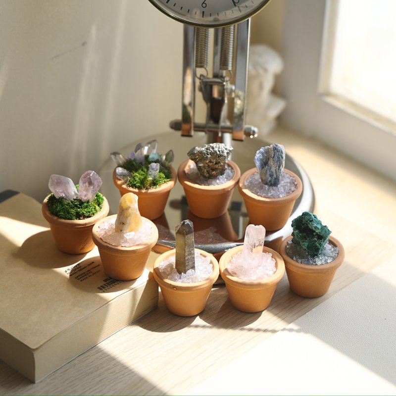 天然水晶原石陶盆 - 擺飾/家飾品 - 水晶 