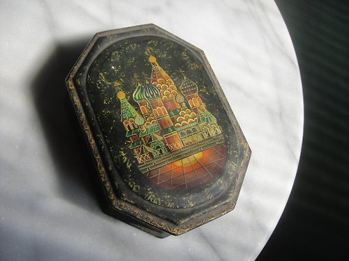 老時光OLD-TIME Vintage & Classic & Deco 【老時光 OLD-TIME】早期二手俄羅斯木製漆器珠寶盒