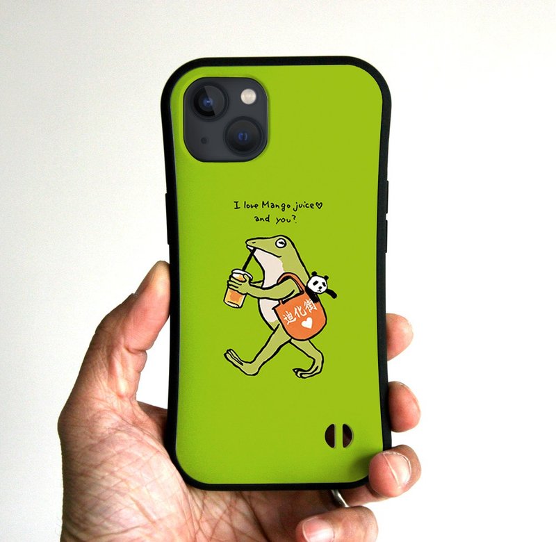 グリップiPhoneケース　台湾散歩青蛙くん　ライム - 手機殼/手機套 - 塑膠 綠色