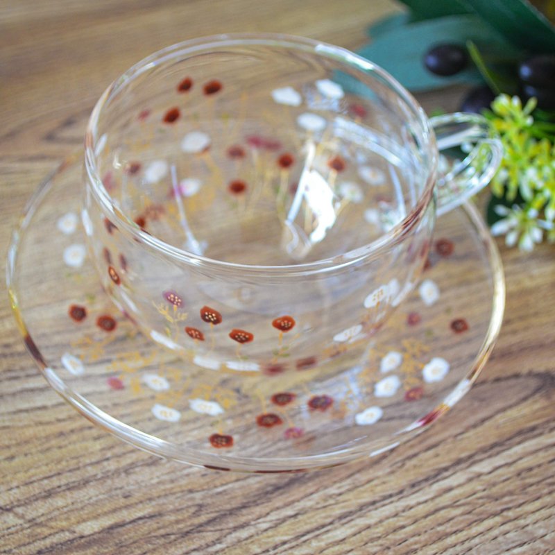 Glass Cup and Saucer Cosmos - Teapots & Teacups - Glass Transparent