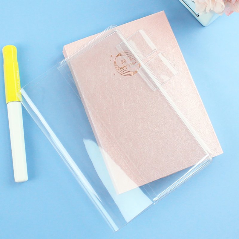 Chuyu A6/50K透明雙筆插書套/日誌手札手帳適用(無後口袋) - 書衣/書套 - 塑膠 透明