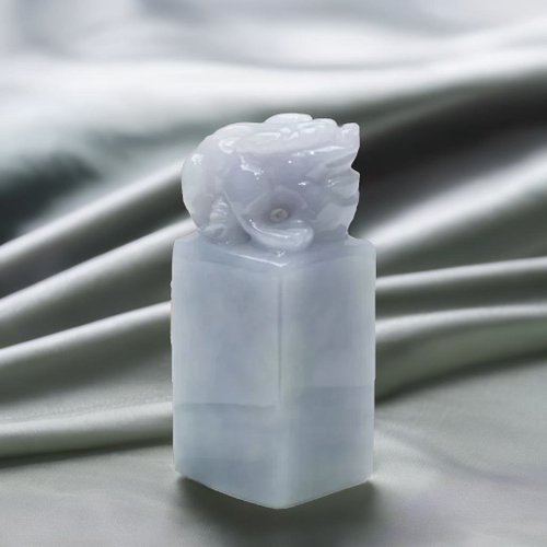 瓔珞翡翠 飄花翡翠三腳蟾蜍印章 | 天然緬甸玉A貨翡翠 | 送禮