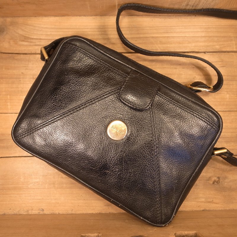 Old bone Beverly side backpack VINTAGE - Messenger Bags & Sling Bags - Genuine Leather Black