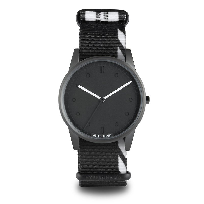 HYPERGRAND - 01 Basic Series - "INHIBITION" TAG Black and White Debris Watch - นาฬิกาผู้หญิง - วัสดุอื่นๆ สีดำ