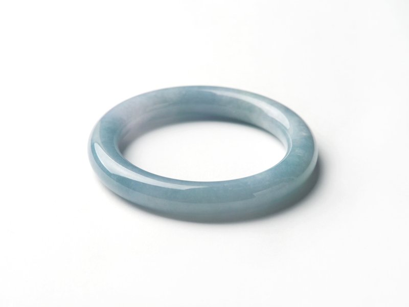 Tide|Bing Nuo Type/Blue Water/Thin Round Strips/Hand Size 17.5-18|Natural Grade A Jadeite Bracelet - Bracelets - Jade Blue