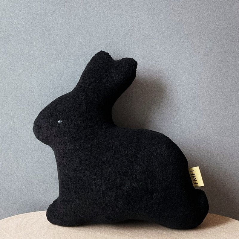 Rabbit Cushion Black - Pillows & Cushions - Cotton & Hemp 