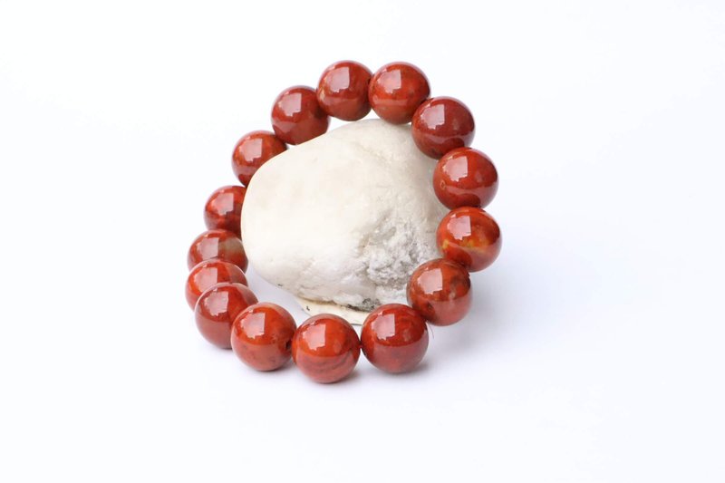 TIBUKKYO Natural Red Agate Bead 16mm - สร้อยข้อมือ - หยก 