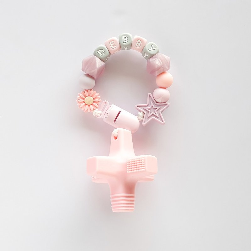 Customized DEBBY daisy star pink wave absorbing block tooth fixing device - ของเล่นเด็ก - วัสดุอื่นๆ ขาว