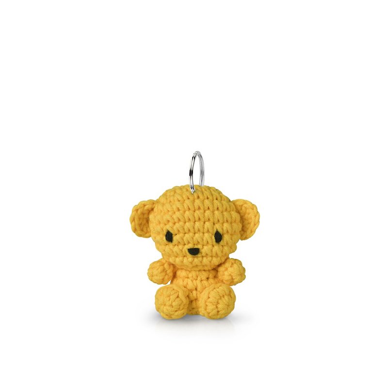 荷蘭Miffy米飛兔【黃色小熊鑰匙圈】純棉手工編織米菲可愛配件 - 鑰匙圈/鑰匙包 - 棉．麻 黃色