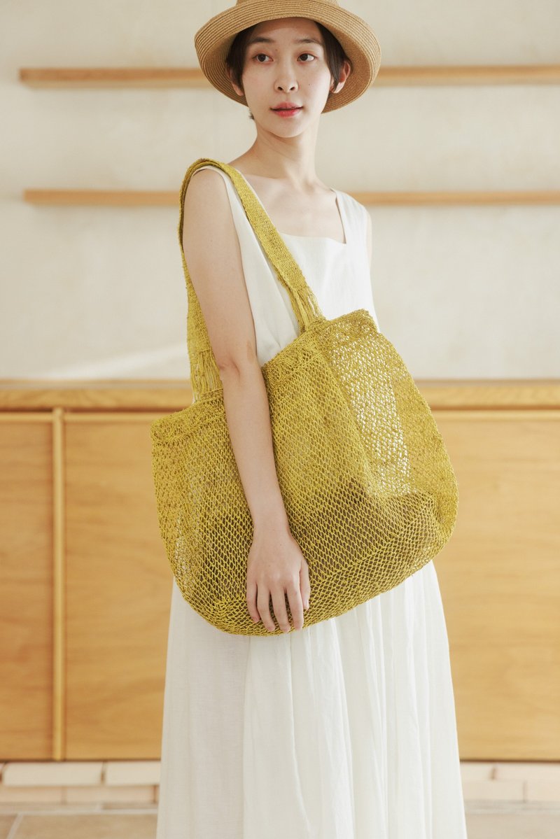 Jungle PIET bag_mustard yellow - กระเป๋าถือ - พืช/ดอกไม้ สีเหลือง