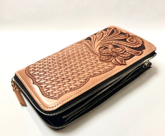 Curve Zip Wallet-Handmade Leather Ladies Mens Wallet,Coin Pouch,Card Holder  - Shop Graphy Tee Wallets - Pinkoi