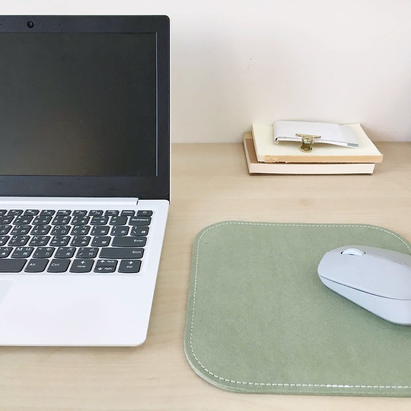 Skin-friendly mouse pad_grey grass green suede cloth x washable kraft paper - Mouse Pads - Other Materials Purple