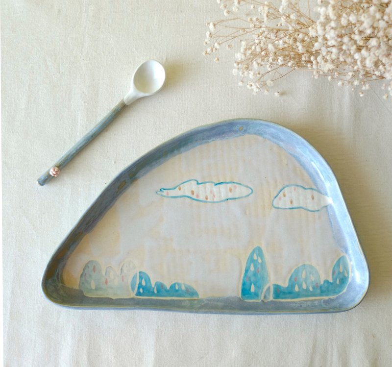 The shape of the mountain plate  Hand made＆Limited Edition - Small Plates & Saucers - Pottery 
