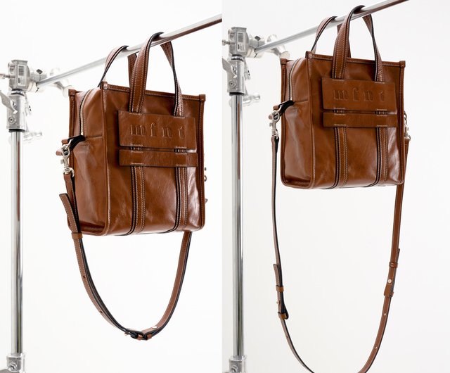 [mfnt] Camille Cognac 牛革3ウェイバッグ Camille Cognac 3Way Tote Bag (ITALY Cow Leather) - Shop mfnt