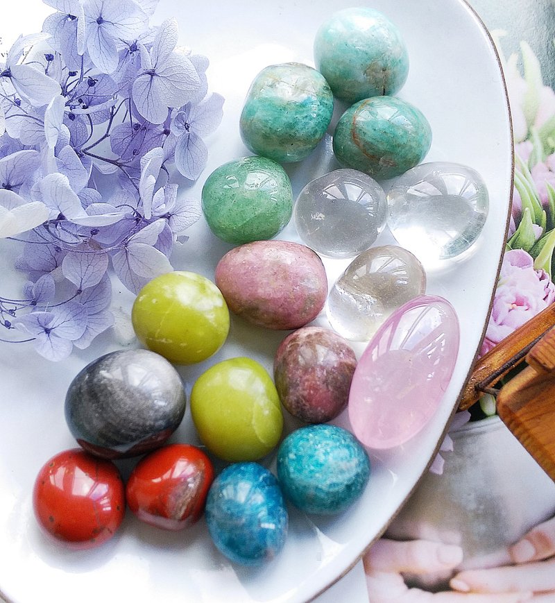 天然滾石組合 打磨件 消磁滾石 口袋能量石 天然礦石 原礦 - 擺飾/家飾品 - 其他材質 