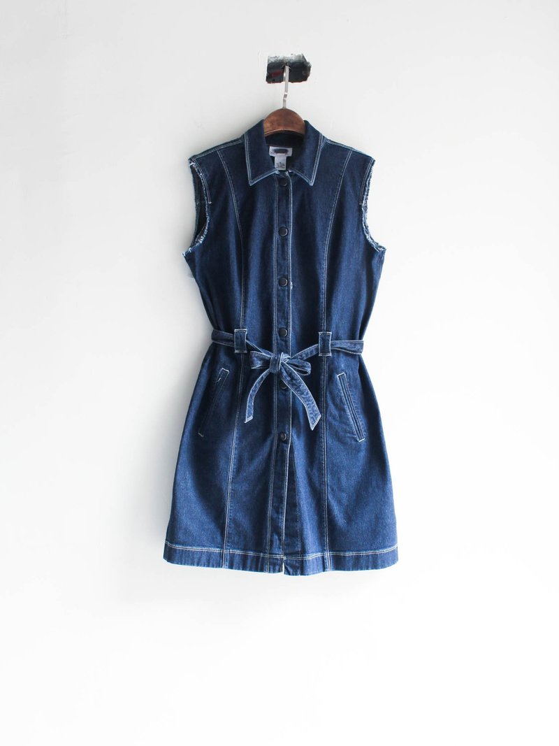 River Hill - Nagasaki dark blue coveralls Sentimental log sleepwalking garden antiques overalls oversize vintage denim shorts - อื่นๆ - ผ้าฝ้าย/ผ้าลินิน สีน้ำเงิน