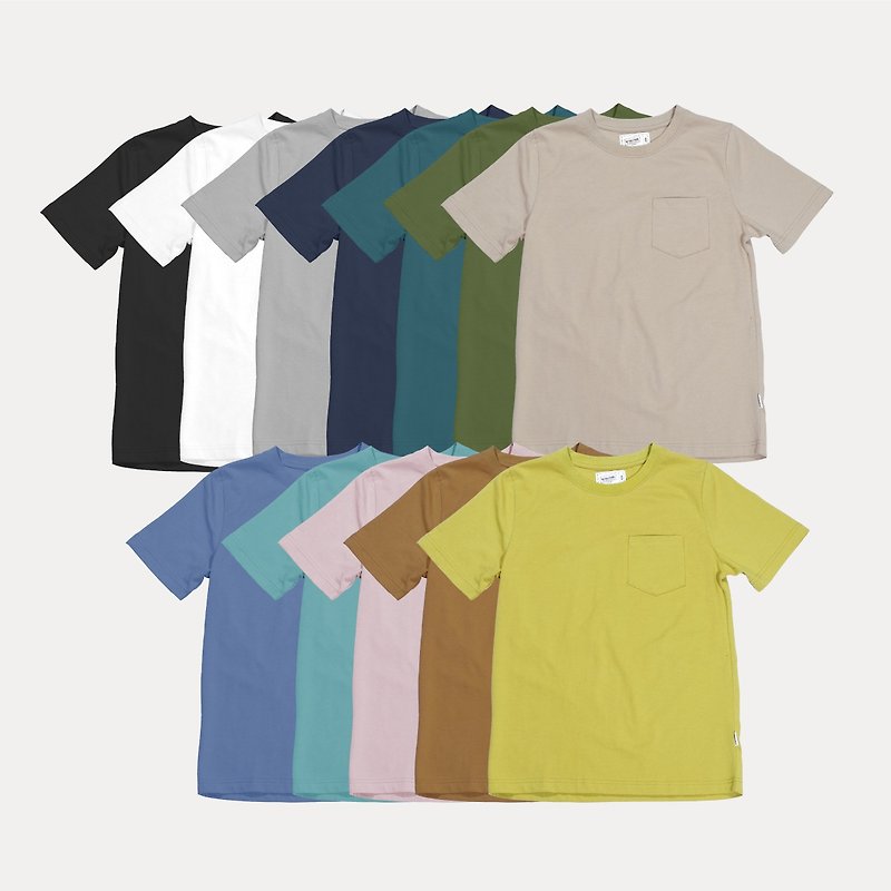 棚板に2020年新色厚手のコットンポケットTシャツ/ニュートラルTシャツ/シンプルなスタイル/相性の良い商品/プレーンT - Tシャツ メンズ - その他の素材 多色