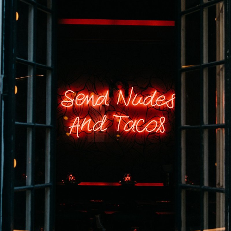Send Nudes And Tacos LED Neon Sign for Home Office Party Wall Bar Gym