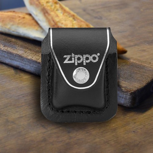 Zippo 【ZIPPO官方旗艦店】 打火機鐵夾皮套(黑色) LPCBK