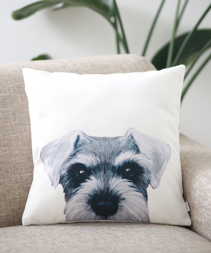 Jubilee Cushion Cover Pet Design Schnauzer - หมอน - ผ้าฝ้าย/ผ้าลินิน หลากหลายสี