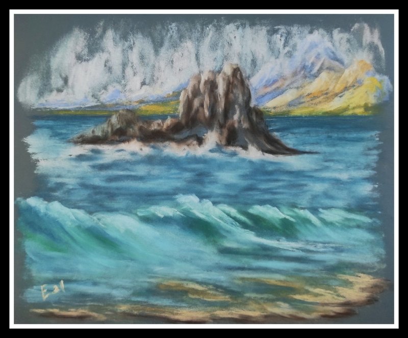 Pastel painting sea landscape original handmade paintings impressionism modern - Wall Décor - Other Materials Multicolor