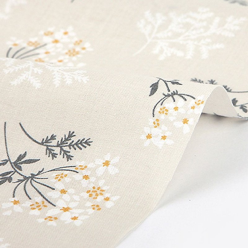 Dailylike design fabric printed cotton - lace flower, E2D44530 - Knitting, Embroidery, Felted Wool & Sewing - Cotton & Hemp White