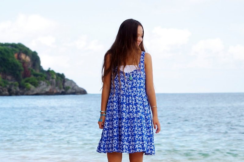 Pedicel Tiered Dress <Blue> - One Piece Dresses - Other Materials Blue