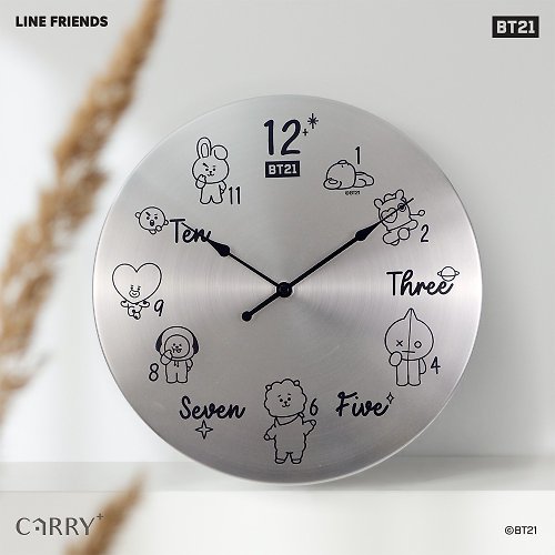 Carry+ LINE FRIENDS正版授權 l BT21的數學課鐵片掛鐘
