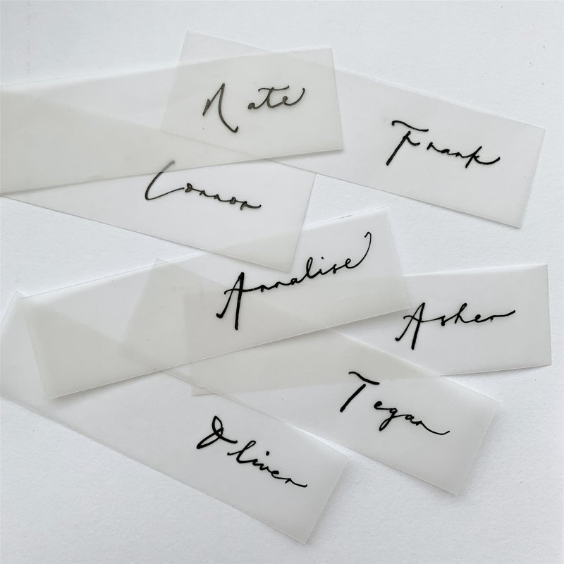 Translucent handwritten seat name tags (1 set of 20) customized - การ์ด/โปสการ์ด - กระดาษ 