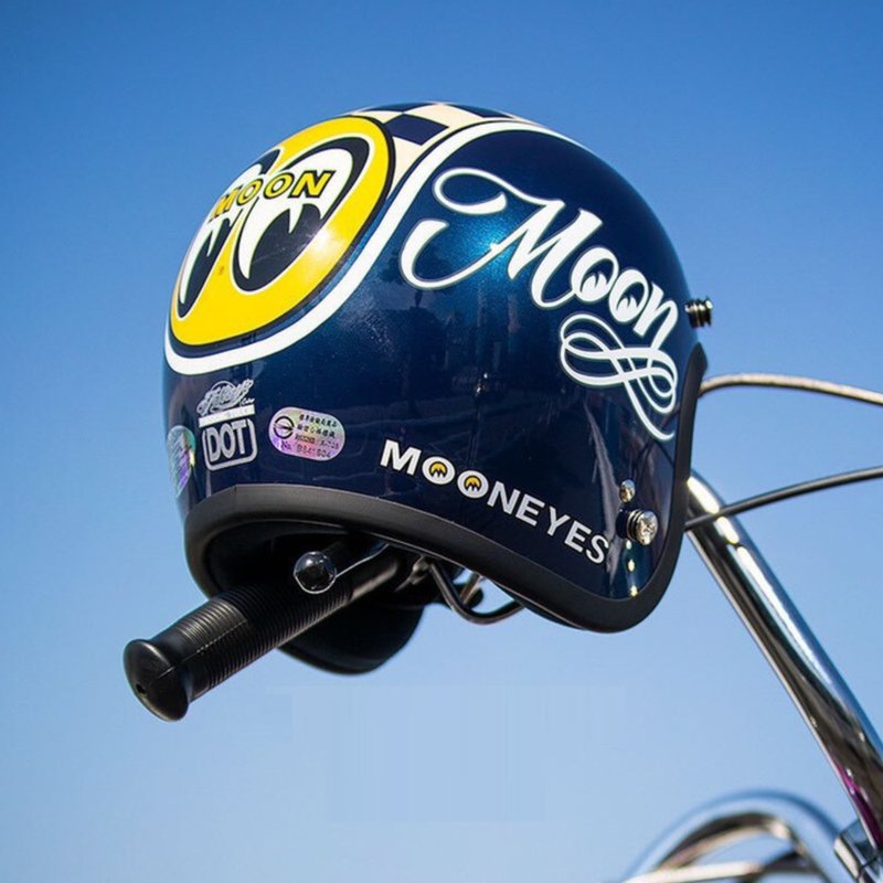 GALLOP x MOONEYES joint 2020 Taiwan limited 4/3 helmet blue - หมวกกันน็อก - วัสดุอื่นๆ 