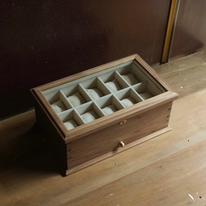 Walnut double layer watch boxNEW - Storage - Wood 